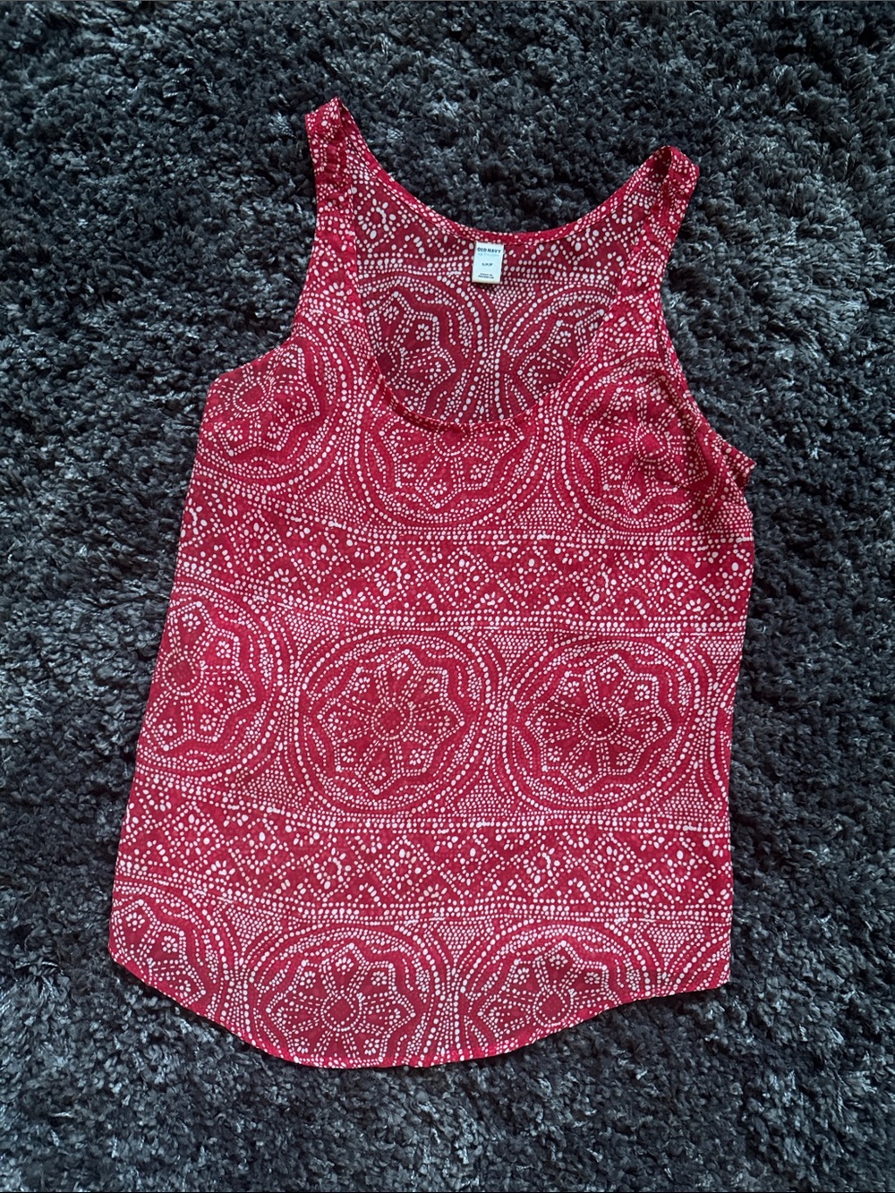 Old Navy Red & White sheer summer Tank-Size Small